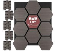 Panneaux acoustiques - TECTAKE - régulateurs acoustiques sonic shield, mdf, placage bois véritable, 76 x 62 x 1,8 cm - chêne gris