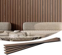Panneaux acoustiques VEVOR, panneaux acoustiques, 2400 x 200 mm, panneaux muraux en bois MDF accentués pour murs intérieurs modernes, panneaux muraux en bois synthétique noyer, lot de 4