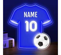 Panneaux au néon personnalisés pour la décoration murale Nom personnalisé Numéro de football LED Light Up Sign pour chambre à coucher des garçons Club Man Cave Stadium Bar Decor Dimmable Sport