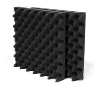Panneaux autocollants en mousse insonorisée - Autocollants muraux acoustiques Eggcrate for usage domestique, KTV, studios et réduction du bruit Pour l'atténuation du son(Black 1,30cm X 30cm X 2.5cm)