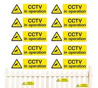 Panneaux Caméra | Autocollants Sécurité Extérieure Caméras Vidéo | Lot de 10 Étiquettes Résistantes Intérieur Extérieur | Pour Allée Maison Bureau École Commerce