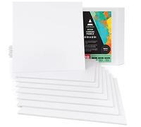 Panneaux carrés de toile blanche Arteza 15.2x15.2 cm, paquet de 28, 100% coton, pré-enduites de 8 oz pour la peinture acrylique et à l'huile, pour artiste professionnel, peintres amateurs et débutants