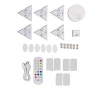 Panneaux d’éclairage LED RGB en forme de triangle, lampes murales intelligentes avec synchronisation musicale pour Tuya, décoration de salle de jeux multicolore, contrôle vocal via