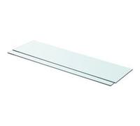 vidaXL Panneaux d'étagère 2x – Paroi à lattes en verre transparent 80x20 cm