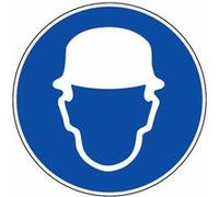 Panneaux d’obligations ronds 300mm ''Port du casque obligatoire'' - NOVAP - 4061627 Noir G