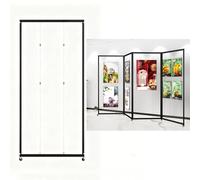 Panneaux d'affichage pliables, présentoirs pour expositions de peinture, présentoirs d'art mobiles, porte-photos, chevalet à roulettes, présentoir publicitaire en mét,1pcs-100*250cm/39.4*98.4in