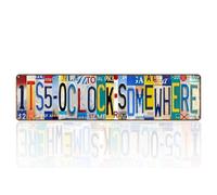 Panneaux de bar pour décoration de bar It's 5 O'Clock Somewhere - Panneau vintage amusant - Accessoires de bar - Cadeaux pour homme Five O Clock Somewhere - 10,2 x 40,6 cm