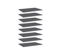 Panneaux de Bibliothèque 8 pcs, Etagère Murale Flottante, Plaque d'Etagère de Rangement Salon Intérieur, Gris Brillant Bois d'Ingénierie