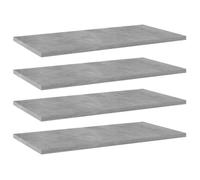 vidaXL Panneaux de bibliothèque 4 pièces Gris béton 60 x 30 x 1,5 cm Aggloméré
