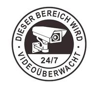 Panneaux de caméra - Panneaux de caméra de sécurité, panneaux de propriété privée | Autocollant d'observation vidéo extérieur 24 heures avec taille remarquable, autocollants pour système d'alarme