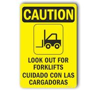 Panneaux de catuion, panneaux de sécurité, panneaux d'avis d'affaires, panneaux de sécurité pour lieu de travail « Look Out For Forklifts » 30 x 40 cm en métal aluminium