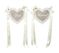 Panneaux De Chaise Just Married - 2 Pièces En Forme De Cœur Transparent Ave