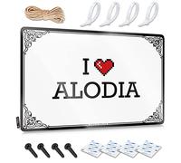 Panneaux de chambre drôles « I Love Alodia » - Décoration murale en métal - Décor rétro (couleur : couleur, taille : 20 x 30 cm)