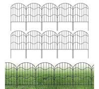 Panneaux de clôture, 3,3 m x 33 cm x 61 cm, clôture décorative pour jardin, 10 éléments temporaires pour animaux domestiques, parterres de fleurs cour extérieures, résistants aux agents