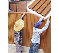 Panneaux de clôture de jardin composites en bois et plastique - Design texturé cannelé pour un patio élégant et une terrasse - Barrière extérieure durable pour une meilleure intimité