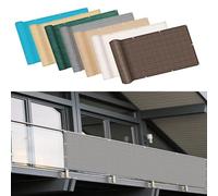 Panneaux de clôture de jardin en polyéthylène respirant haute densité, protection contre le soleil et le vent avec œillets pour une sécurité accrue et un style gris, utilisation en extérieur