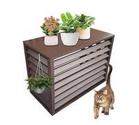 Panneaux de clôture d'extérieur en aluminium pour pompe à chaleur et climatisation, anti-chien, réduction du bruit, résistant aux intempéries, marron, 100 cm, idéal pour les terrasses et les jardins