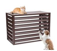 Panneaux de clôture en aluminium pour climatiseur d'extérieur pour poubelles, isolation des animaux domestiques, protection des feuilles et antivol (marron, 100 cm), solution durable et élégante