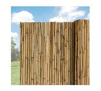 Panneaux de clôture en bambou respectueux de l'environnement - 0,9 x 2 m - Résistant aux intempéries - Avec fil galvanisé - Idéal pour jardin, cour, terrasse et trottoir - 1,4 à 2,4 cm d'épaisseur