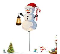 Panneaux de Cour de Noël | Panneaux Lumineux à LED Bonhommes de Neige - Décoration de Noël avec Lanterne Tenant Le Père Noël | pour Jardin, Cour, Ferme, pelouse, Vacances en Plein air, Festival