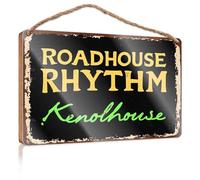 Panneaux de ferme Roadhouse Rhythm: The Heart Of Kenolhouse Music Wooded Sign Box Signs Décoration d'extérieur (23 x 35 cm)