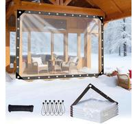 Panneaux De Fermeture De Patio En Vinyle Transparent - Bâches Transparentes Imperméables Et Robustes Avec Bords Renforcés Et Œillets Pour La Fermeture Temporaire Des Porches Clear,3 * 3m