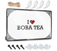 Panneaux de garage drôles I Love Boba Tea Tin Sign Teen Boy Décoration de chambre drôle Décoration de salle de bain (couleur : couleur, taille : 30 x 40 cm)