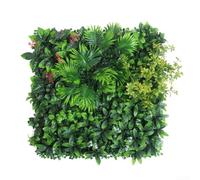 Panneaux de gazon artificiel - 50 x 50 cm - Décoration murale pour maison, jardin, hôtel, café - Haie de verdure en plastique - Facile à nettoyer - Pour intérieur et extérieur (B)
