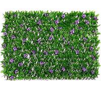 Panneaux de haie artificielle treillis de fleurs, clôture de treillis extensible avec feuilles et fleurs, toile de fond de plante artificielle pour décoration