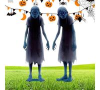 Panneaux de Jardin des Jumeaux Fantômes Hantés - Jumeaux Effrayants Piquets Extérieur Décorations 2 pièces - Accessoire d'horreur pour Halloween pour Maison Hantée, Jardin, Terrasse et