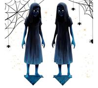 Panneaux de Jardin des Jumeaux Fantômes Hantés | Signe en Métal pour Jumeaux Effrayants Pelouse et Jardin 2 Pièces - Insertion au Sol pour Décorations d'halloween Horreur pour Pelouse,