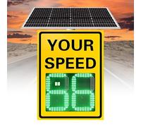 Panneaux De Limitation De Vitesse À LED Clignotants À Énergie Solaire, 50,8 X 68,6 Cm/61 X 89,9 Cm, Radar En Aluminium, Alerte Automatique Rouge/verte For Détection De Survitesse,(Yellow,24''x35‘’)