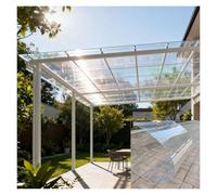 Panneaux de Lumière Transparents Tôle de Toiture Abri Jardin Plaques Toiture en Polycarbonate pour Serre, Jardin, Remplacement Panneaux(1.5x7m/4.92x22.96ft)