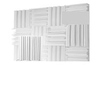 Panneaux de Mousse Acoustique 12 Pack Noise Absorption Foam Wall Panel Soundproof Studio Recording Drum Room Sound Isolation Treatment Padding(White,25x25x5cm,Medium Density)