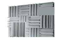 Panneaux de Mousse Acoustique 12 Pack Noise Absorption Foam Wall Panel Soundproof Studio Recording Drum Room Sound Isolation Treatment Padding(Grey,30x30x5cm,Medium Density)