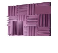Panneaux de Mousse Acoustique 12 Pack Noise Absorption Foam Wall Panel Soundproof Studio Recording Drum Room Sound Isolation Treatment Padding(Purple,25x25x5cm,Medium Density)