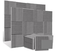 Panneaux de mousse acoustique insonorisation carreaux cale panneaux studio traitement d'isolation phonique Pour l'atténuation du son(48Grey)
