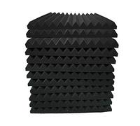 Panneaux de Mousse Acoustique Lot de 12 Mousse Anti-bruit Panneaux Acoustiques haute densité isolant phonique pour Podcasting Studios d'enregistrement Bureaux