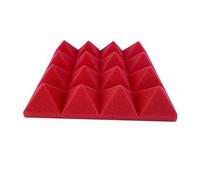 Panneaux de Mousse Acoustique Lot de 48 panneaux acoustiques en mousse pyramidale for studio, 25 x 25 x 5 cm, isolation phonique, absorption du bruit, noir et rouge