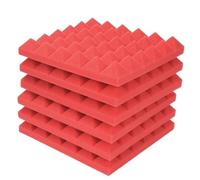 Panneaux de mousse acoustique Studio, traitement insonorisant, tampon éponge mural insonorisé à haute densité avec bandes Pour l'atténuation du son(Red,24Pcs with Tapes)
