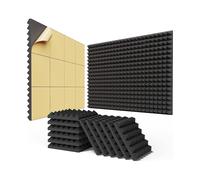 Panneaux de Mousse InsonoriséS Auto-AdhéSifs 24 PièCes 2X12X12 Pouces, Panneaux Acoustiques à Expansion , Panneaux Muraux InsonoriséS de Pyramidale