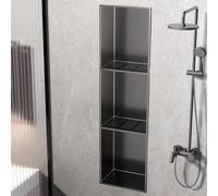 Panneaux de niche de douche en acier inoxydable avec trou de drainage, armoire en métal encastrée pour salle de bain et cuisine