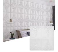 Panneaux de Plafond Suspendus Marron/doré/Blanc, adhésifs en Mousse PVC 3D en Relief, Panneaux décoratifs imperméables pour Salon, Mur derrière Le canapé ou la télévision (Marron, 50 pièces)