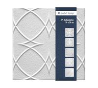 Panneaux de plafonds en polystyrène EPS - Panneaux de plafonds légers et robustes au design moderne - (22QM paquet économique SATURN 50x50cm) Dalle de plafond panneaux plaque blanc