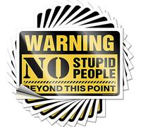 Panneaux de porte à décoller et à coller avec inscription « No Stupid People Beyond This Point & Vision Board » - Facile à appliquer - Panneaux de bar amusants pour la maison et le bar (12 x 18 cm)