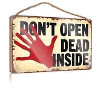 Panneaux de porte amusants pour bureau Dead Inside: A Warning Sign Small Signs for Home Decor Summer Door Sign (20 x 30 cm)