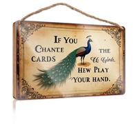 Panneaux de porte amusants pour salle de bain « If You Chance Cards », « The Girls Will Play Your Hand ». Décorations de chambre à coucher, panneaux d'automne pour décoration d'intérieur (20 x 30 cm)
