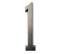Panneaux de porte pour les toilettes, Numéro de maison autocollant en métal, 101 mm, for extérieur, boîte aux lettres, porte, 10,2 cm, argent/noir, alliage de zinc, n°0-9(Black,1)