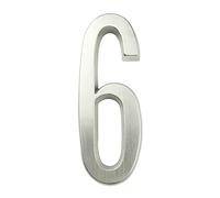 Panneaux de porte pour les toilettes, Numéro de maison autocollant en métal, 101 mm, for extérieur, boîte aux lettres, porte, 10,2 cm, argent/noir, alliage de zinc, n°0-9(Silver,6)