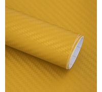 Panneaux de portière de voiture en vinyle mat style fibre de carbone - Pare-chocs, couvercles de coffre et surfaces non automobiles comme les ordinateurs portables et les téléphones portables (jaune)